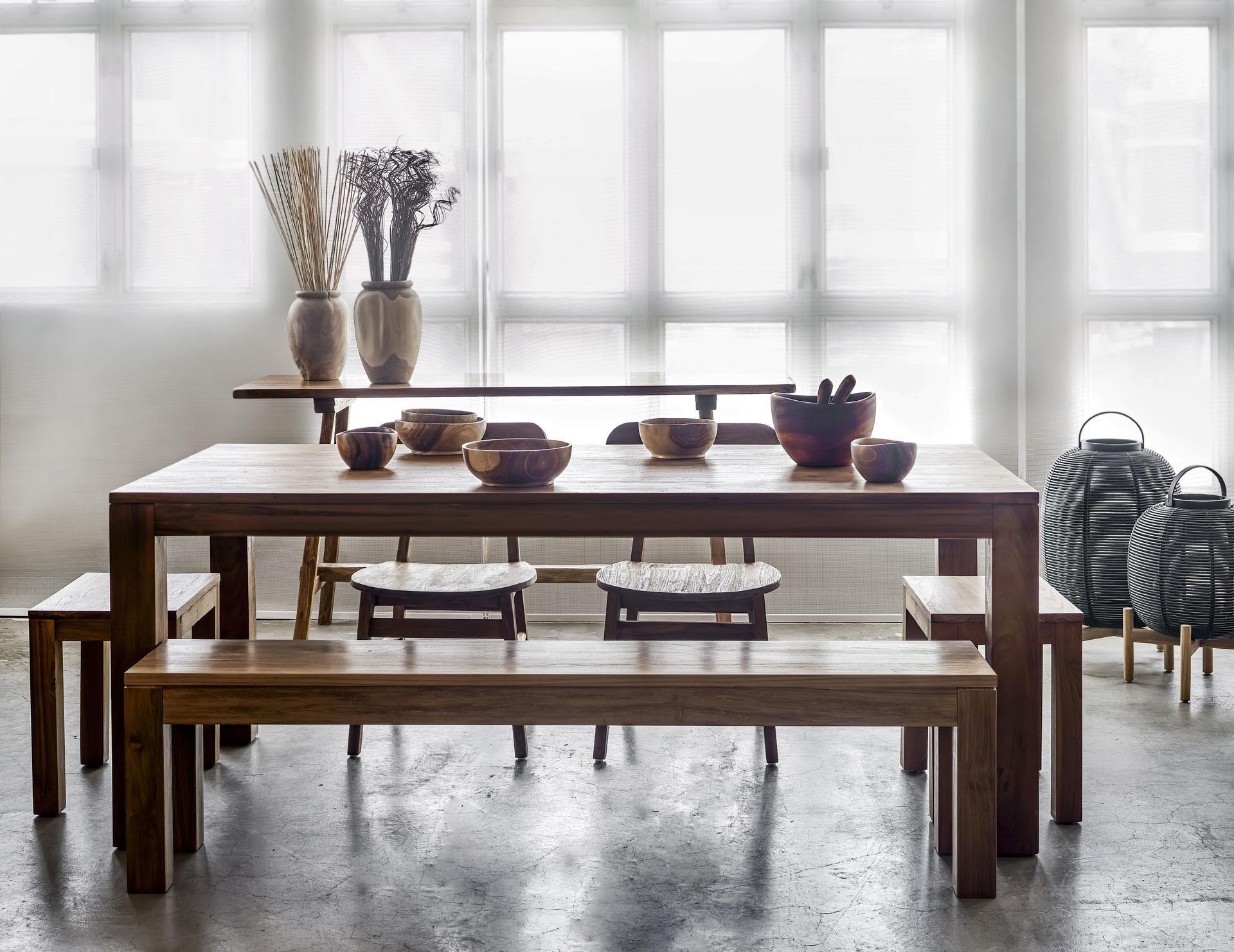 TREE dining table with bench seating